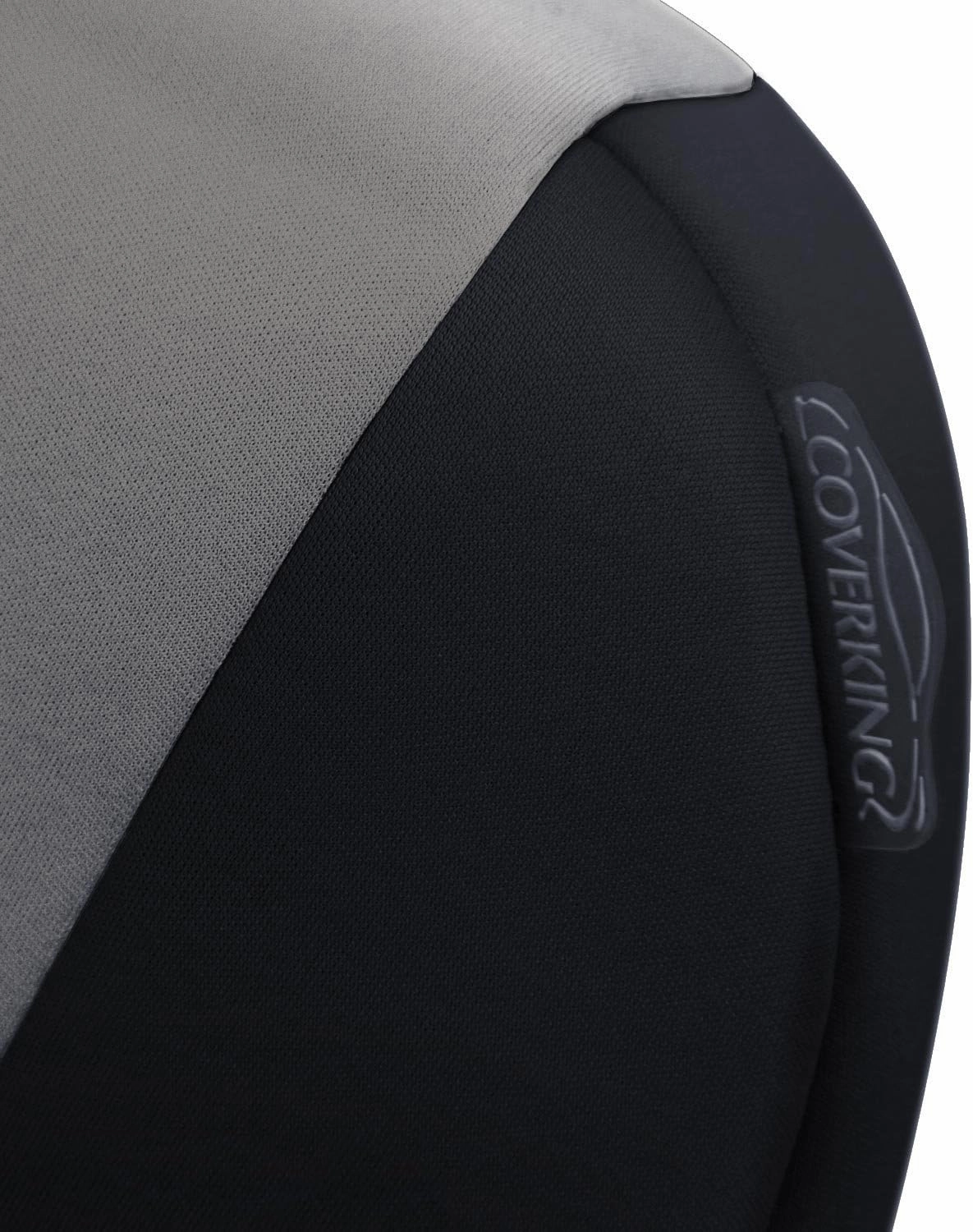 Coverking Custom Fit Neosupreme Front Seat Covers for Ford E-Series (1992-2008) - 50/50 Bucket, 1 Armrest Per Seat, Water-Resistant, Durable, Charcoal with Black Sides
