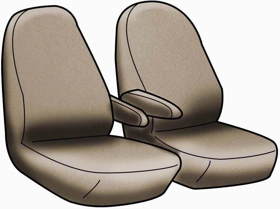 Coverking Custom Fit Neosupreme Front Seat Covers for Ford E-Series (1992-2008) - 50/50 Bucket, Highback Backrest, 1 Armrest Per Seat, Water-Resistant, Durable, Black
