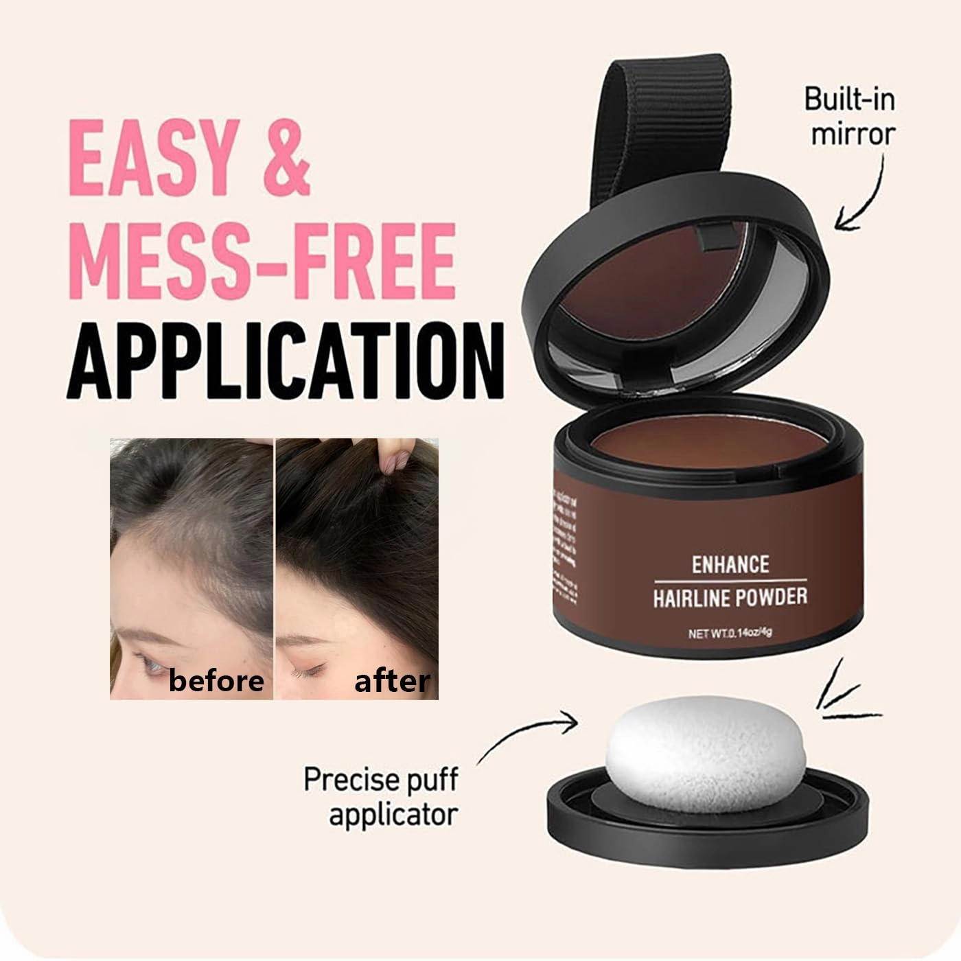 Covrix Instant Hair Powder, Covrix Hair Powder for Women and Men, Fills in Hairline, Easy to Apply and Color (Ash Brown)