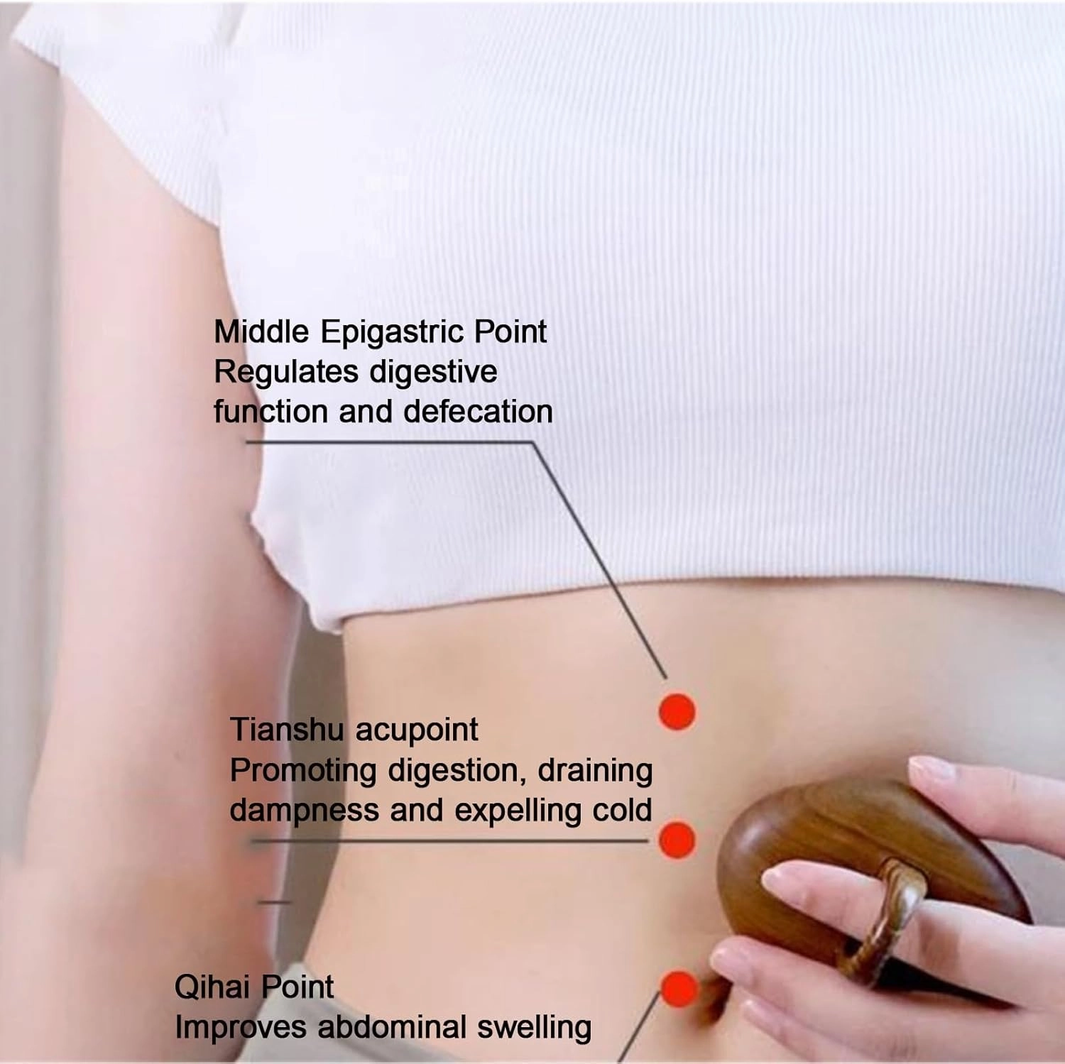 Cow Horn Meridian Pressure Brush Anti Cellulite Abdomen Head Body Blood Circulation Sandalwood Massage Brush Stimulation Points Daily Beauty Fitness(28 Nails)