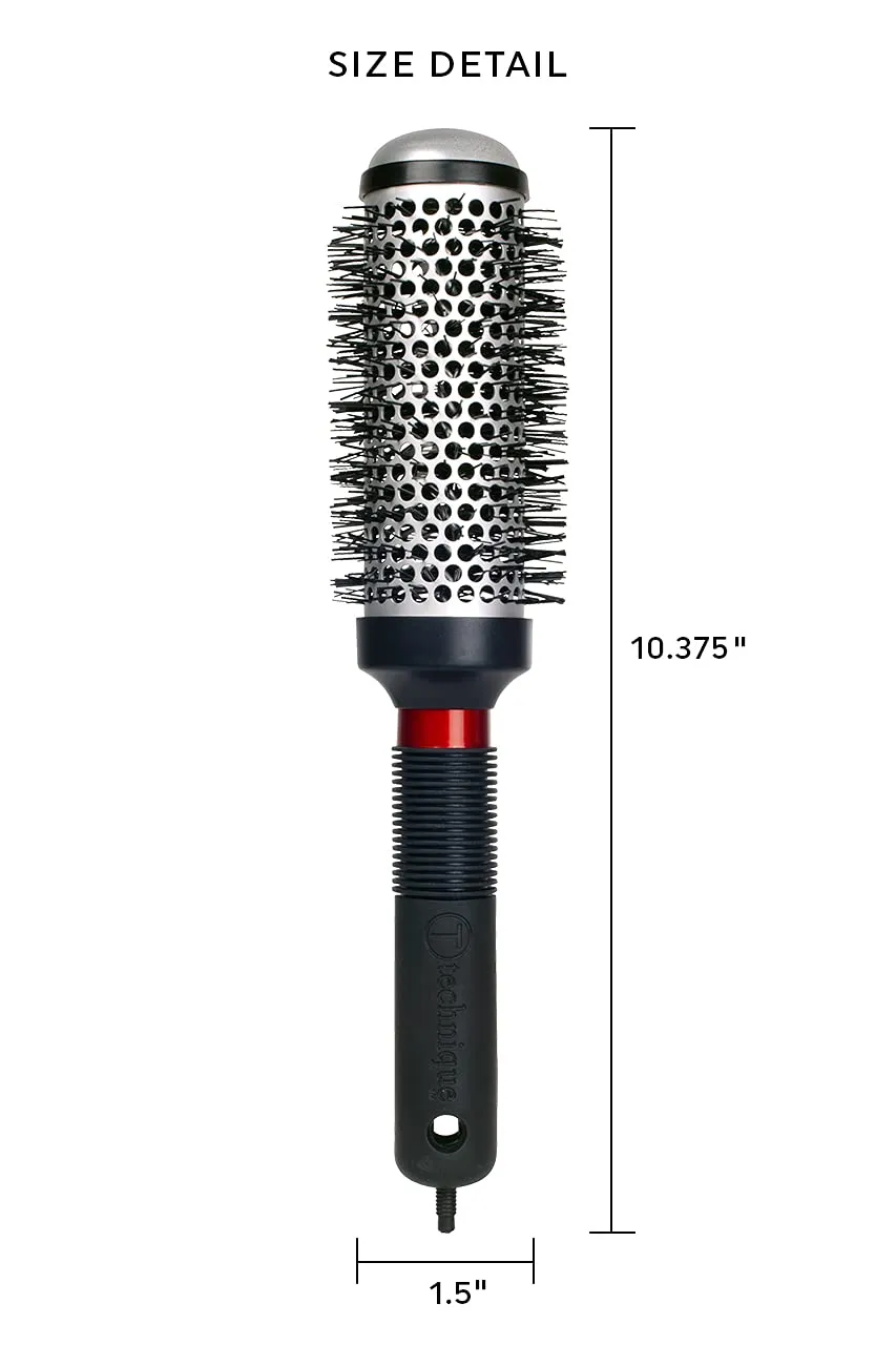 Cricket Technique Thermal Hair Brush #350 1.5” for Curling, and Styling – Heat-Retaining Barrel with Anti-Static Tourmaline Bristles, Round Thermal Brush, Ideal for All Hair Types