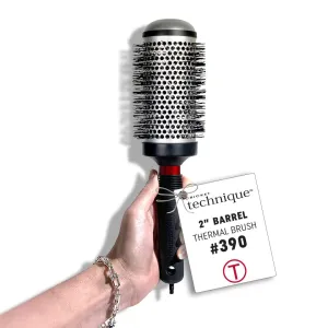 Cricket Technique Thermal Hair Brush #390 2” for Curling, and Styling – Heat-Retaining Barrel with Anti-Static Tourmaline Bristles, Round Thermal Brush, Ideal for All Hair Types