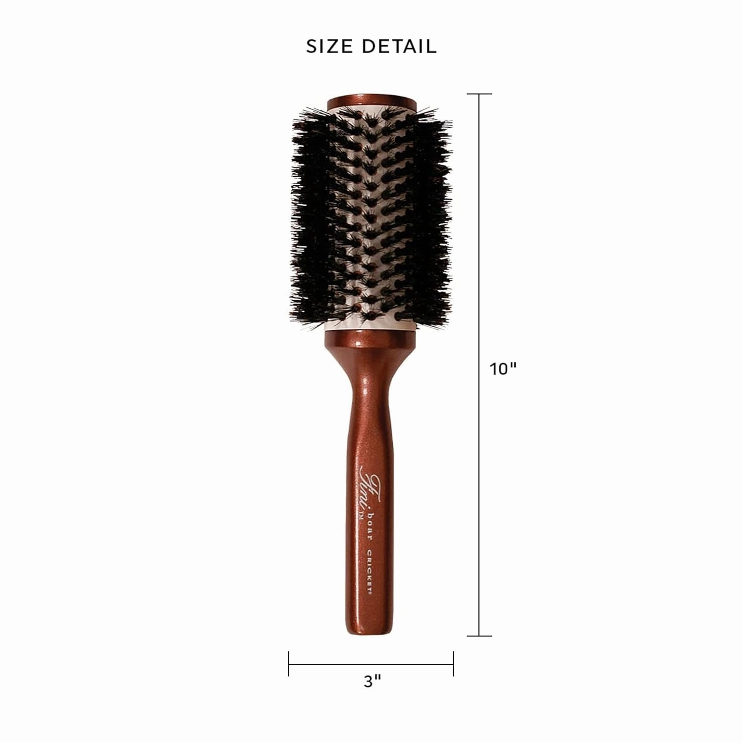 Cricket Fini Large Round Brush for Blow Out – Boar & Nylon Bristles for Smooth Styling, Ceramic Coated Barrel for Shine – Ideal Round Hair Brush for Blow Drying, Curling & Volume