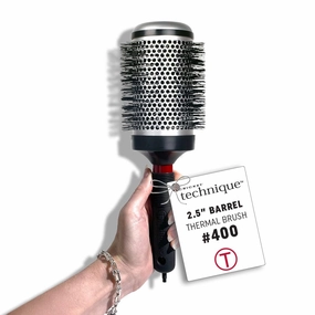 Cricket Technique Thermal Hair Brush #400 2.5” for Curling, and Styling – Heat-Retaining Barrel with Anti-Static Tourmaline Bristles, Round Thermal Brush, Ideal for All Hair Types