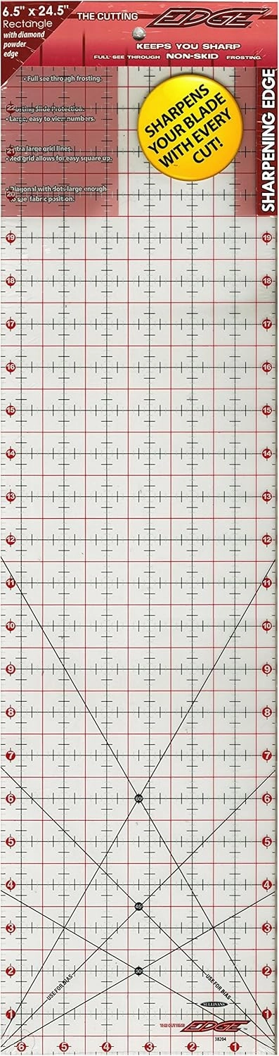 Cutting Edge Frosted 6.5x24.5 Ruler, Clear