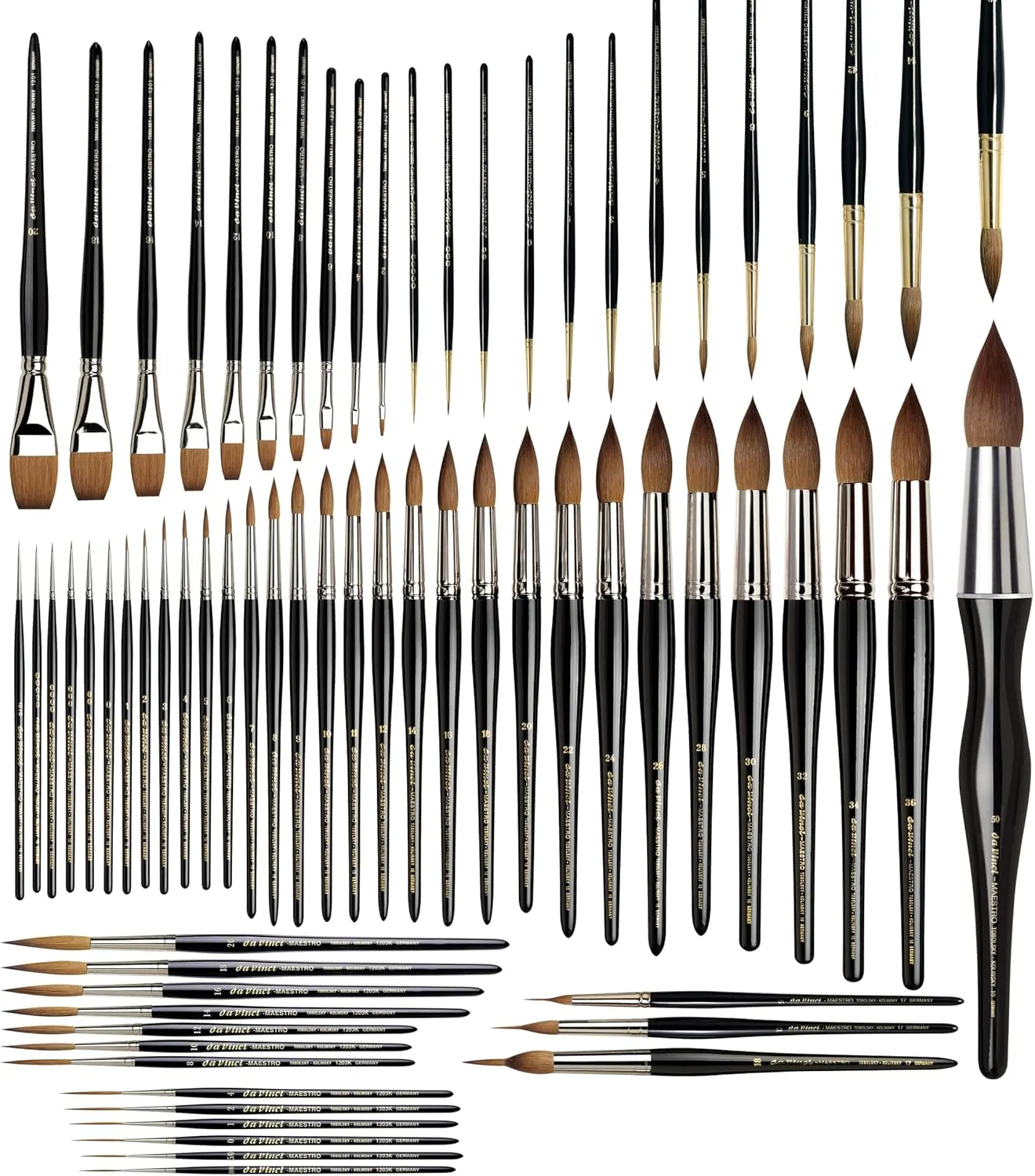 da Vinci Watercolor Series 11 Maestro Paint Brush, Fuller English Round Kolinsky Red Sable, Size 1