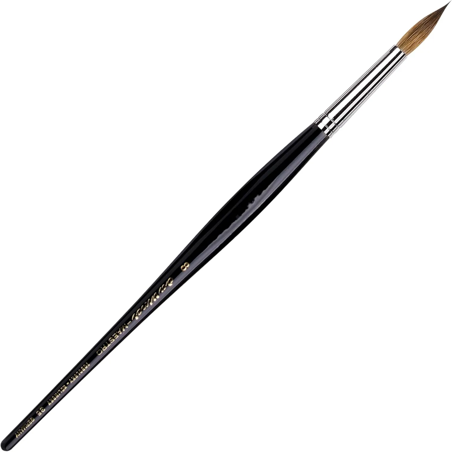 da Vinci Watercolor Series 35 Maestro Paint Brush, Round Long Taper Kolinsky Red Sable, Size 8