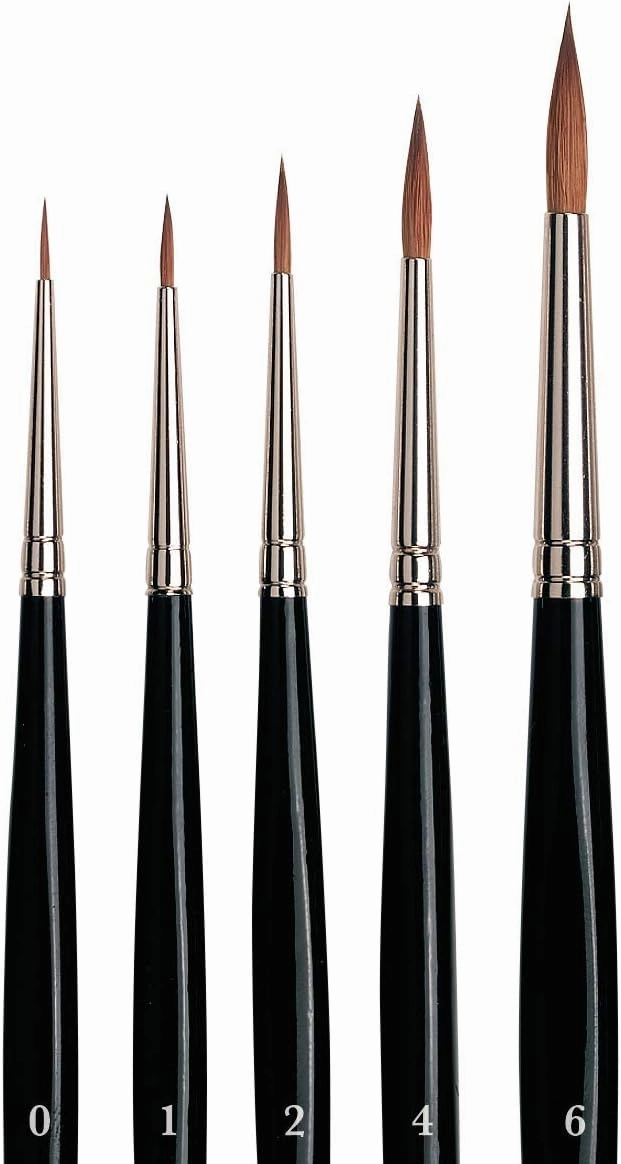 da Vinci Brushes 5359 da Vinci Watercolor Russian Red Sable 5359-5 Brush Set-Includes Series 36 Sizes 0, 1, 2, 4 & 6-Round Shape