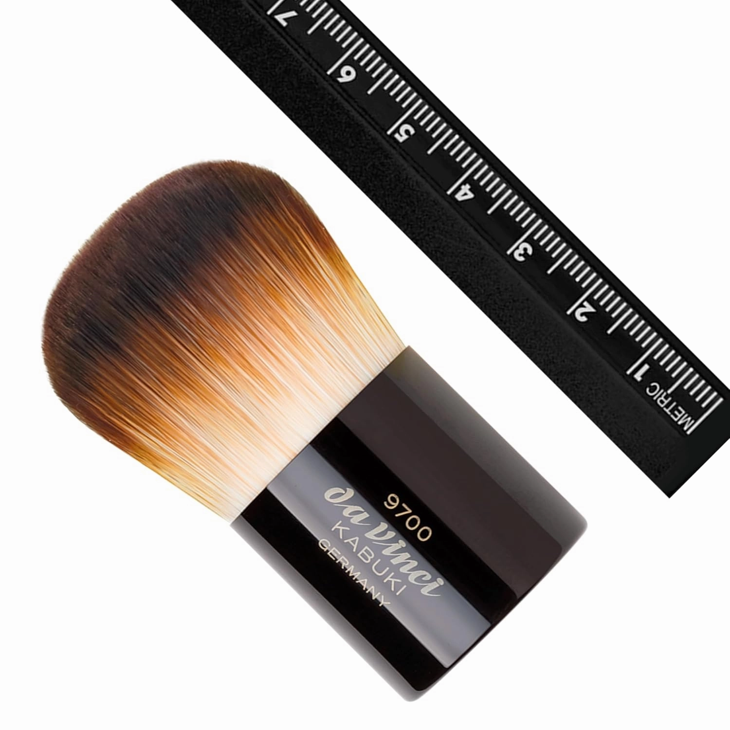 da Vinci Cosmetics Series 9700 Kabuki Powder Brush, Round Synthetic with Black Freestanding Handle, Metal Travel Box, 49.4 Gram