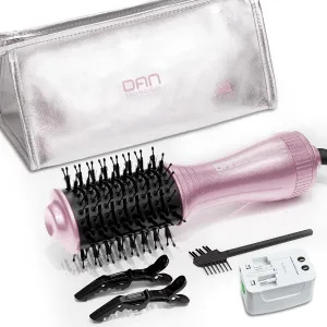 DAN Technology dual voltage hair dryer brush,2 inch blow dryer brush,110V-120V/220V-240V Automatic dual voltage,Small Brush Hair dryers with Multifunctional conversion plug,for European and Travel Use
