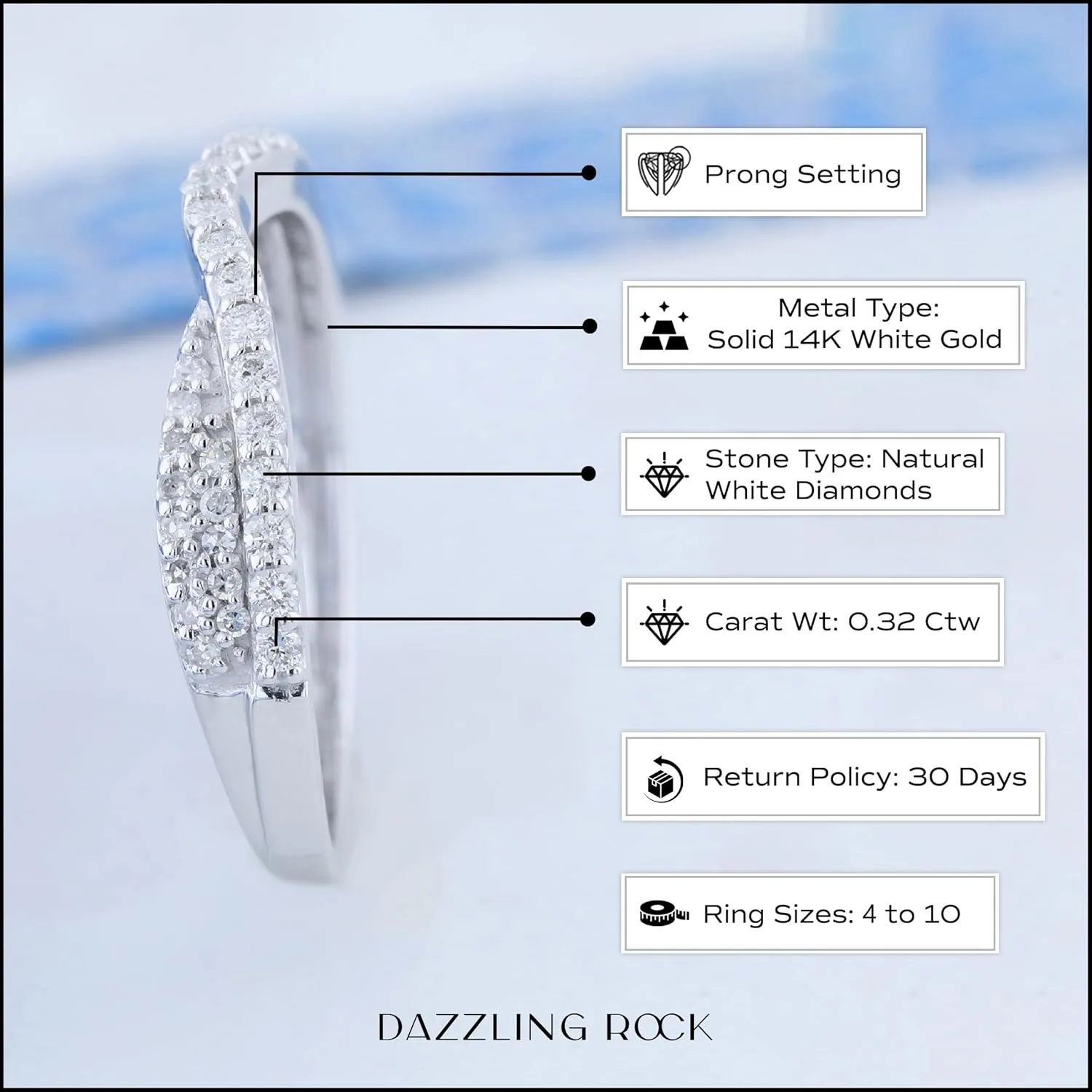 Dazzlingrock Collection 0.32 Cttw Round White Diamond Contour Wedding Band for Her in 14K Solid Gold