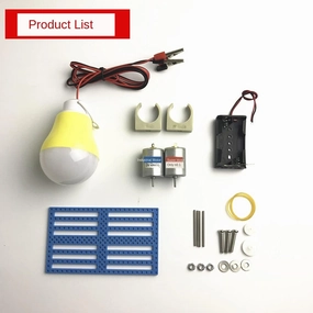 DC motor generator model small production technology small invention student hand shaking power generation model