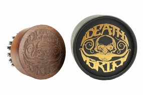 Death Grip Beard Brush and Comb (Beard Brush Small Round Wood Men's Mustache Brush)