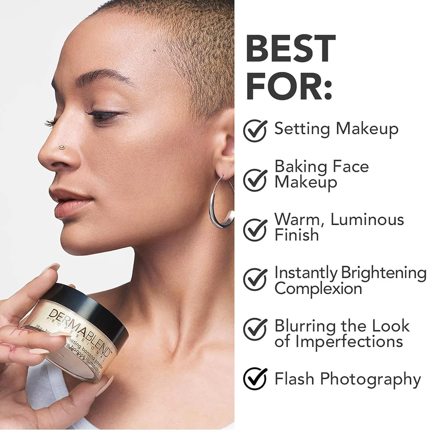 Dermablend Loose Setting Powder, Face Powder Makeup & Finishing Powder for Light, Medium & Tan Skin Tones
