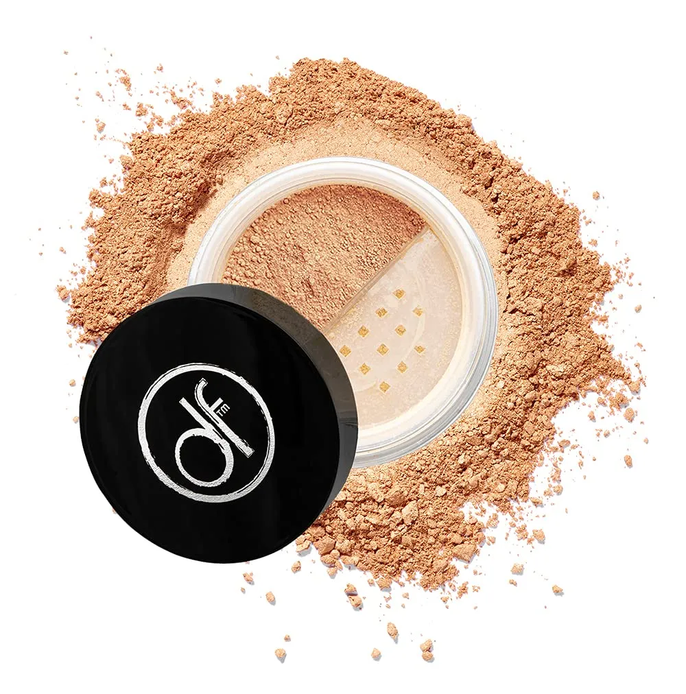 Dermaflage Mineral Powder Foundation - Full Coverage, Talc-Free & Lasting Matte Finish - Natural Ingredients with Antioxidants - Safe for Sensitive Skin & Made in USA - Bronze Medium