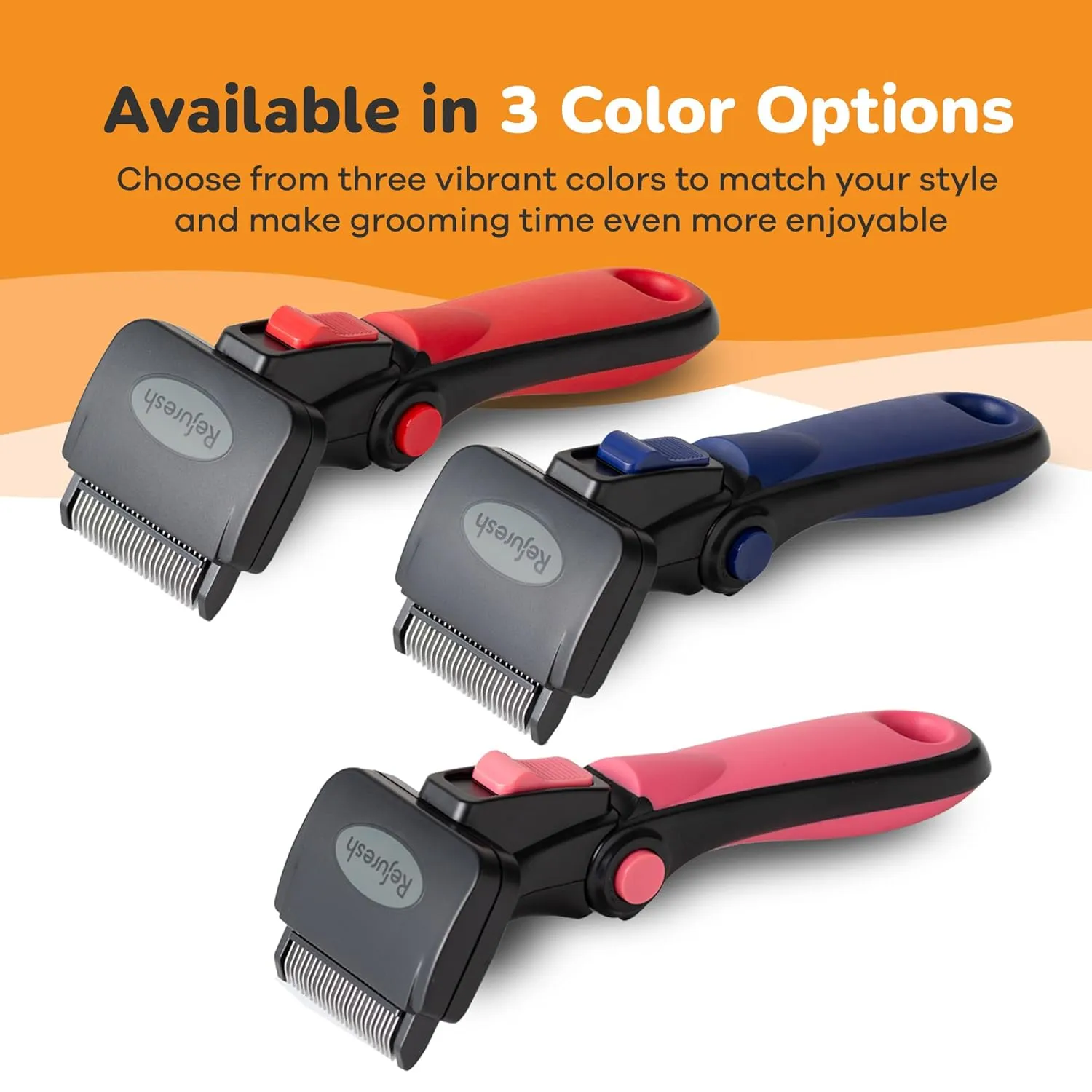 Deshedding Dog Brush for Long Hair (Medium,Pink) – Gentle Deshedding tool for Dogs & Cats – Reduces shedding, without damaging topcoat. Removes Loose Fur & Dead Undercoat.