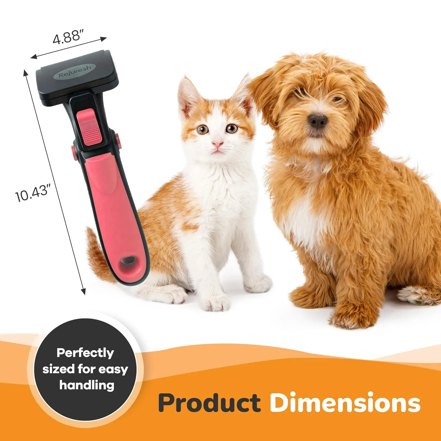 Deshedding Dog Brush for Short/Medium Hair (Medium,Pink) – Gentle Deshedding tool for Dogs & Cats – Reduces shedding, without damaging topcoat. Removes Loose Fur & Dead Undercoat.