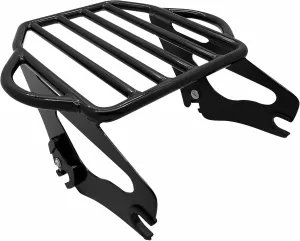 Detachable King Size 2-UP Luggage Rack Fits for Harley Touring Street Glide/Road King/Road Glide/Electra Glide/CVO/Ultra Limited 09-22 (Black)