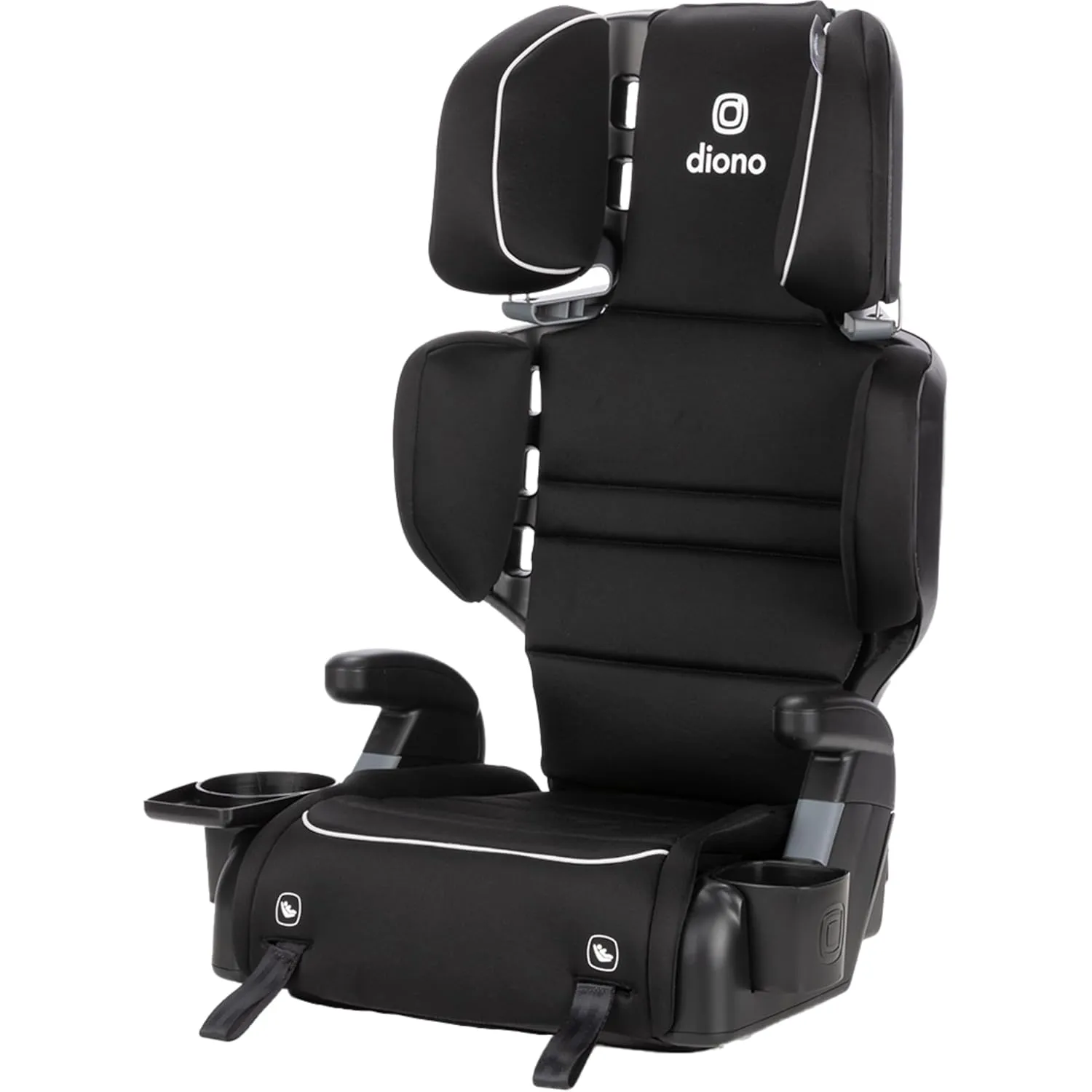 Diono Connect3 RXT 2-in-1 High Back Booster, Slim Fit 3-Across in Many Mid-Sized Sedans and SUVs, for Children from 40-120 lbs., Lightweight with Latch, Black Storm
