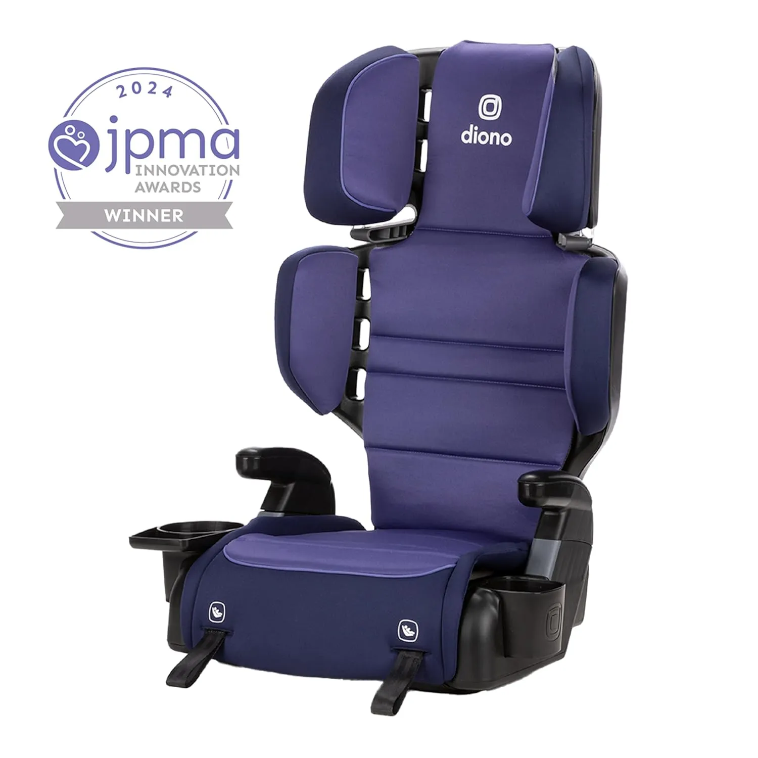Diono Connect3 RXT 2-in-1 High Back Booster, Slim Fit 3-Across in Many Mid-Sized Sedans and SUVs, for Children from 40-120 lbs., Lightweight with Latch, Purple Wildberry
