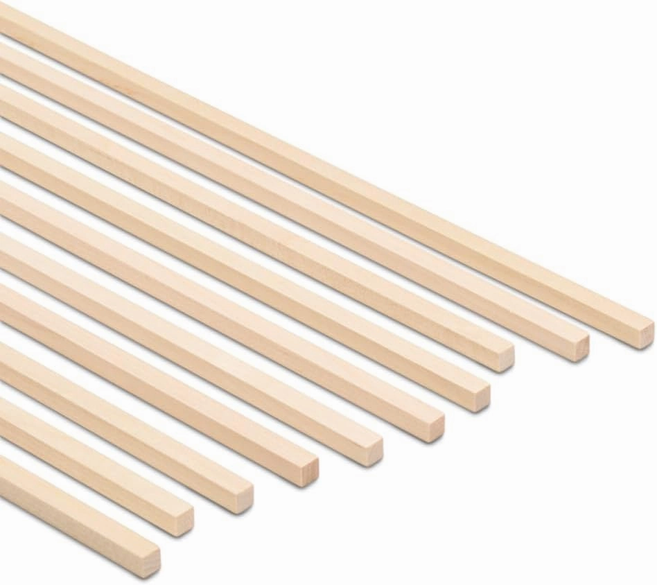 DIY Wooden Square Dowel Rod 1/4-inch x 12 Pack of 100 Hobby Wood Sticks for Crafts, Wood Trim & Architecture Model Making, by Woodpeckers
