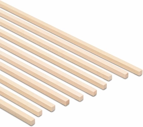 DIY Wooden Square Dowel Rod 1/4-inch x 12 Pack of 100 Hobby Wood Sticks for Crafts, Wood Trim & Architecture Model Making, by Woodpeckers