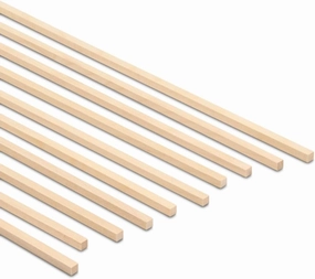 DIY Wooden Square Dowel Rod 3/16-inch x 12 Pack of 25 Hobby Wood Sticks for Crafts, Wood Trim & Architecture Model Making, by Woodpeckers
