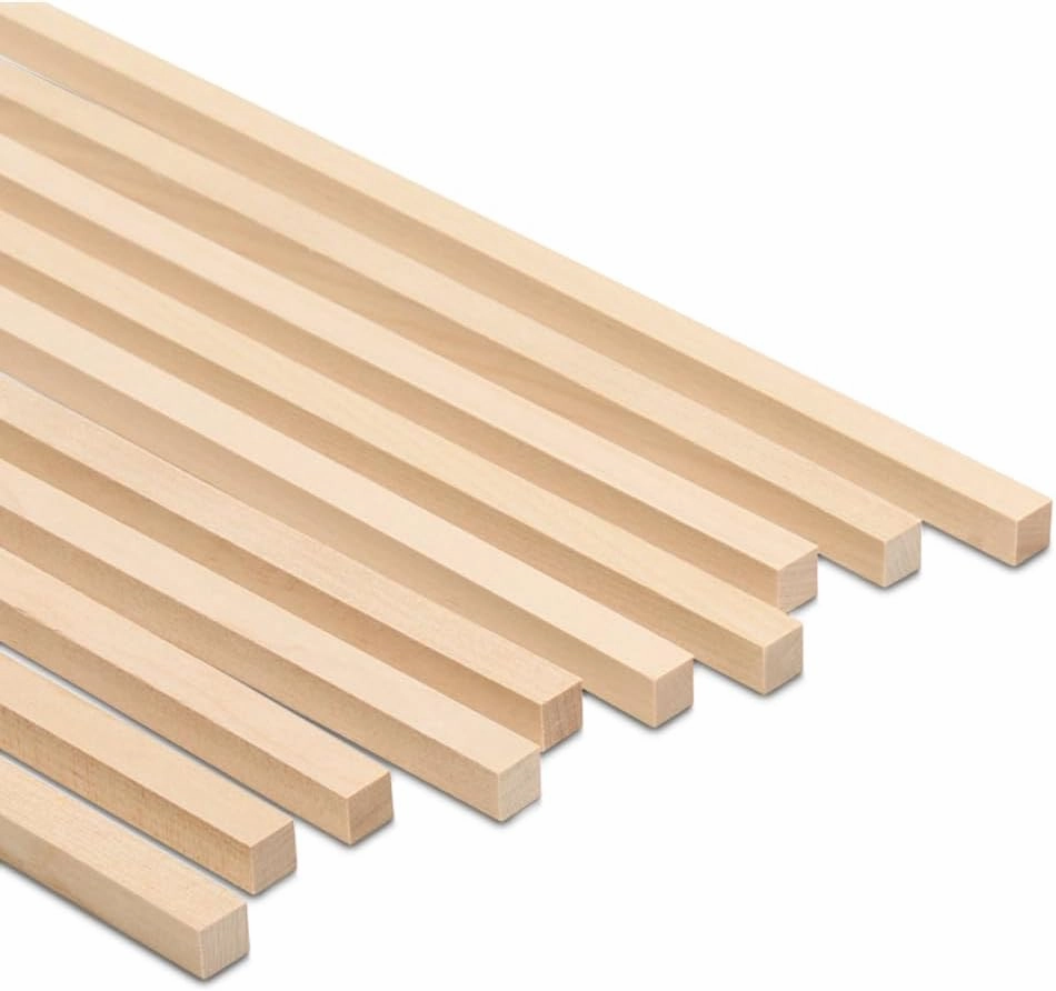 DIY Wooden Square Dowel Rod 3/8-inch x 36 Pack of 20 Hobby Wood Sticks for Crafts, Wood Trim & Architecture Model Making, by Woodpeckers