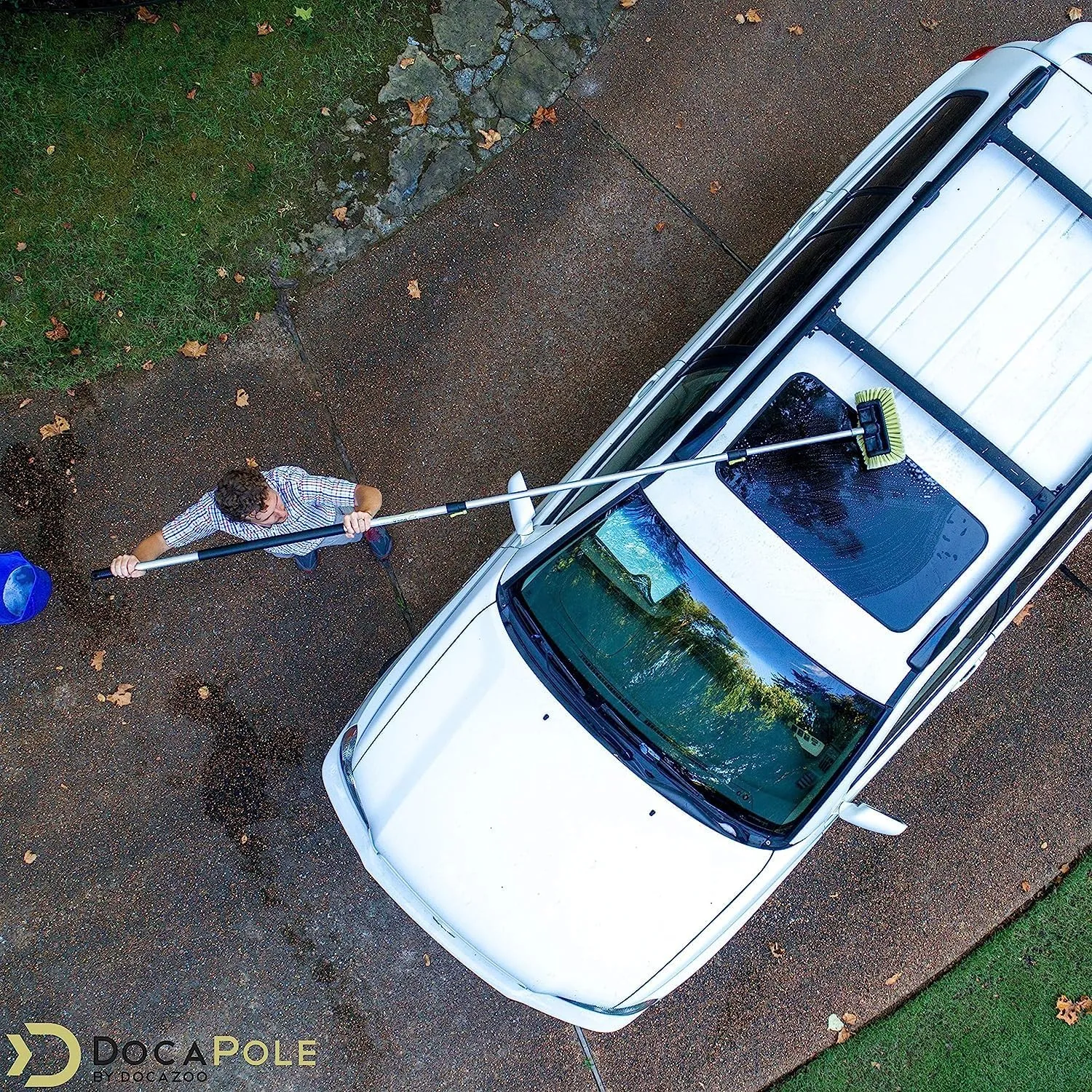 DOCA Car Wash Equipment - Car Wash Kit 5-12 Ft - Other Options Include Mop, Squeegee, Mitt, Soft Bristle Brush with or Without Long Handle Extension Pole