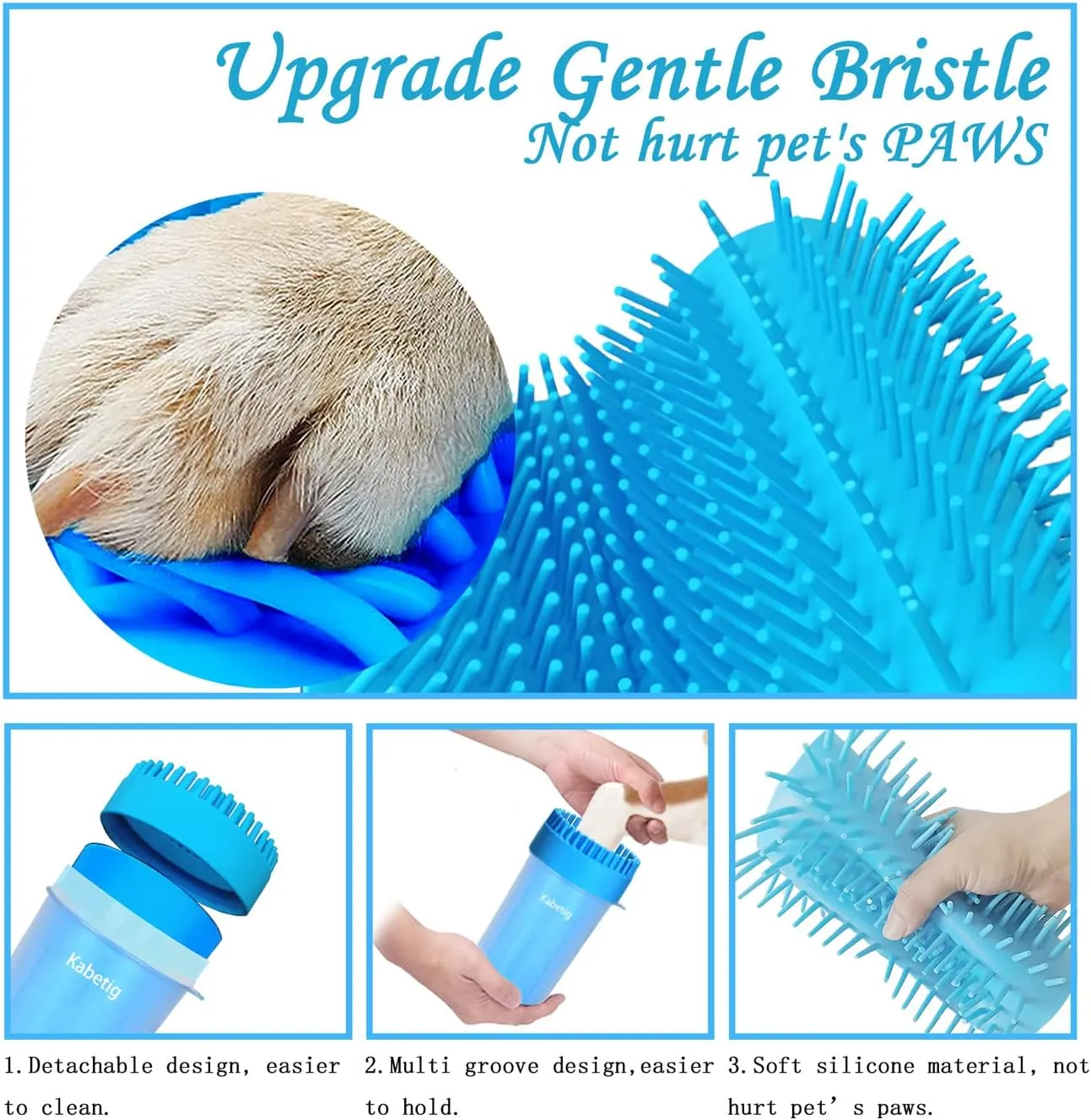 Dog Paw Cleaner & Washer for Large/Extra Large Breeds - Muddy Paws Easy Cleaning Cup for Big Dogs - Includes 3 Absorbent Towels(Blue)