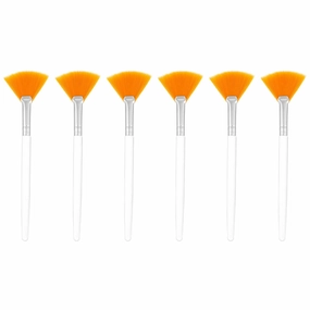 DOITOOL 6pcs Fan Facial Makeup Brush Smooth Application Mud Applicator for Masks and Highlighters Easy to Use for Areas Transparent Colors Essential Makeup Supplies