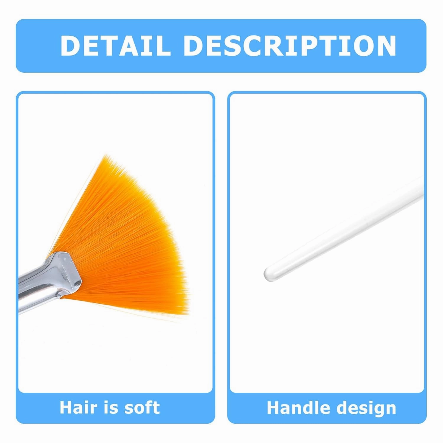 DOITOOL 6pcs Fan Facial Makeup Brush Smooth Application Mud Applicator for Masks and Highlighters Easy to Use for Areas Transparent Colors Essential Makeup Supplies