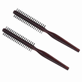DOITOOL 6pcs Wooden Handle Hair Brush Comb Professional Round Hair Styling Brush Scalp Massage Enhances Shine Reduces Frizz