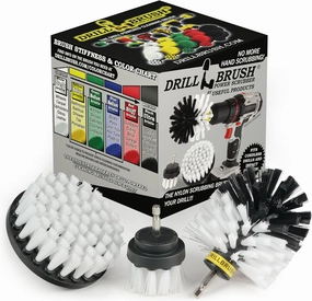 Drillbrush Car Detailing Kit Interior Cleaner Brush Set - 3 Piece Drill Brush Cleaning Tool Attachment Kit for Cleaning Furniture, Carpet, Chairs, Shower Door Glass – Drill Brush Wheel Cleaner Kit