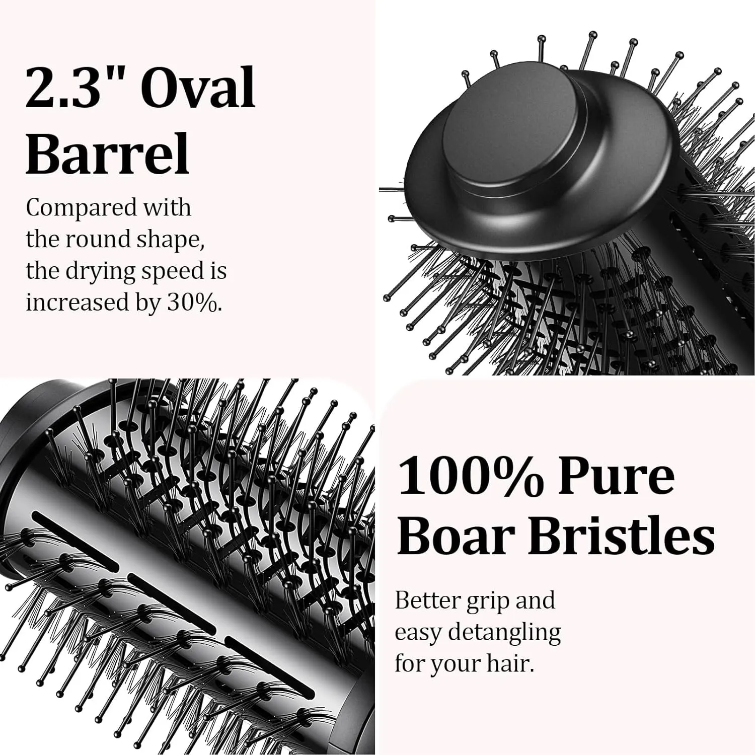 Dual Voltage(100~250V) Mini Hair Dryer Brush with European Plug Adapter for International Travel, Europe Travel Essentials for Women