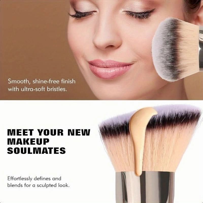 Dual-Ended Foundation Brush – 100% Vegan Bristles