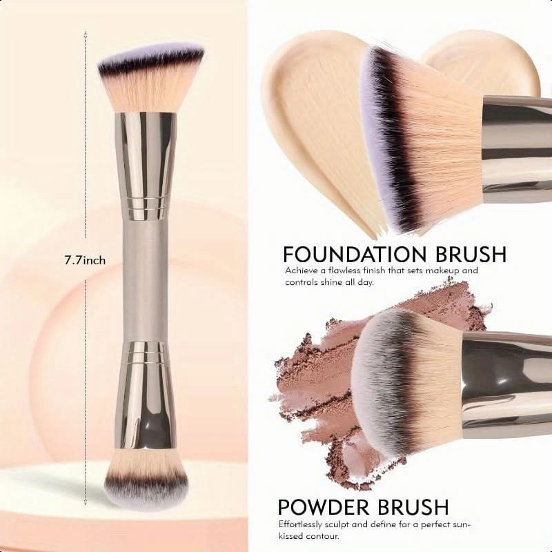 Dual-Ended Foundation Brush – 100% Vegan Bristles