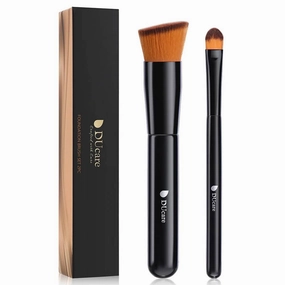 DUcare Black Smooth 2-Piece Face Makeup Brush Set