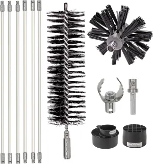 Eastman Lint Wizard Large Duct 7-Piece Dryer Vent Cleaning Kit, 12 Foot Flexible Quick-Snap Rods, 4 Inch Auger Brush, Lint Trap Brush, 60768