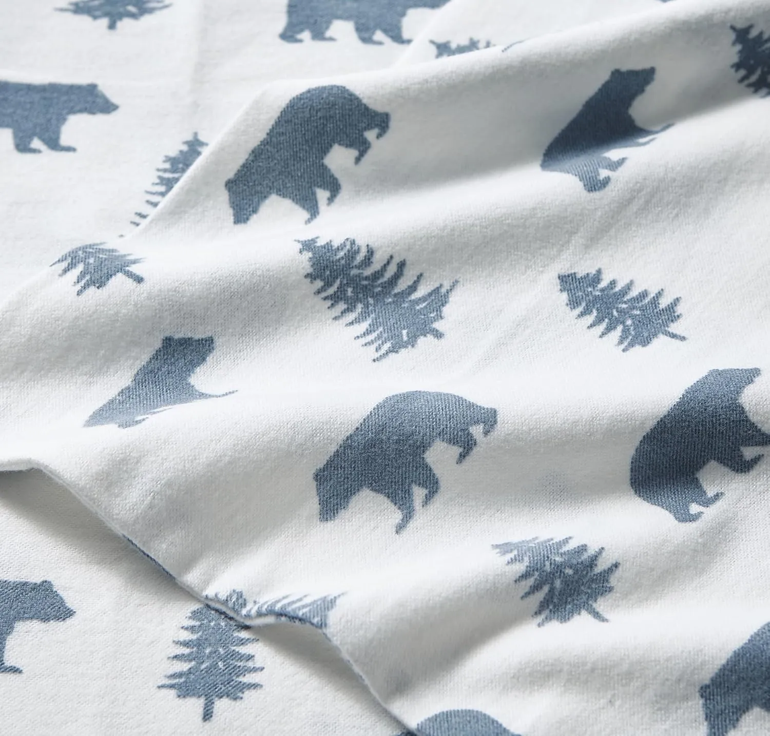 Eddie Bauer - Twin Sheet Set, Warm Breathable Cotton Flannel Bedding with Deep Pockets, Brushed for Extra Softness, Cozy Home Decor, Oeko-Tex Certified (Bear & Trees, Twin)