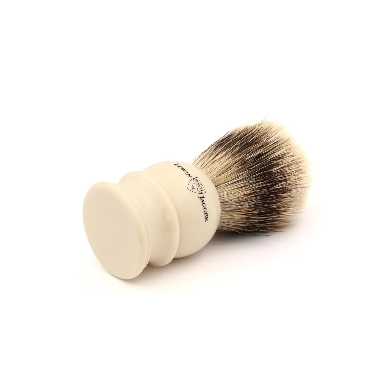 Edwin Jagger 1EJ467 Medium Silver Tip Badger Shaving Brush, Imitation Ivory for use with Shaving Cream or Soap for Men