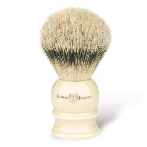 Edwin Jagger 1EJ467 Medium Silver Tip Badger Shaving Brush, Imitation Ivory for use with Shaving Cream or Soap for Men