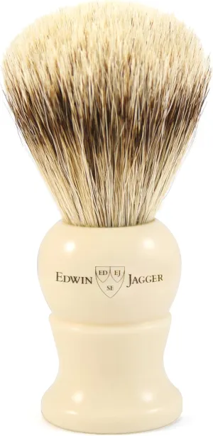 Edwin Jagger 3EJ287 Large Super Badger Shaving Brush, Imitation Ivory for use with Shaving Cream or Soap for Men