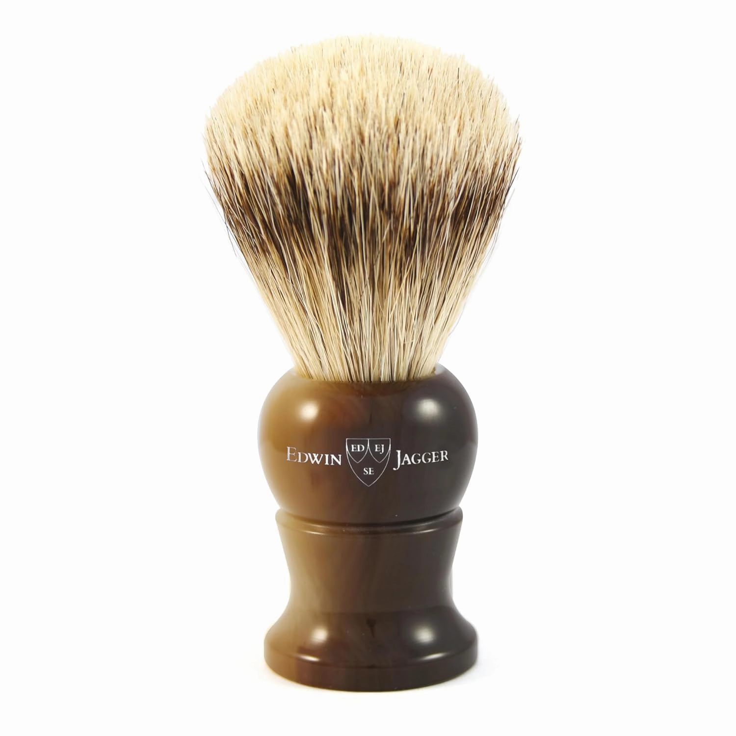 Edwin Jagger 3EJ282 Large Super Badger Shaving Brush, Imitation Light Horn for use with Shaving Cream or Soap for Men…