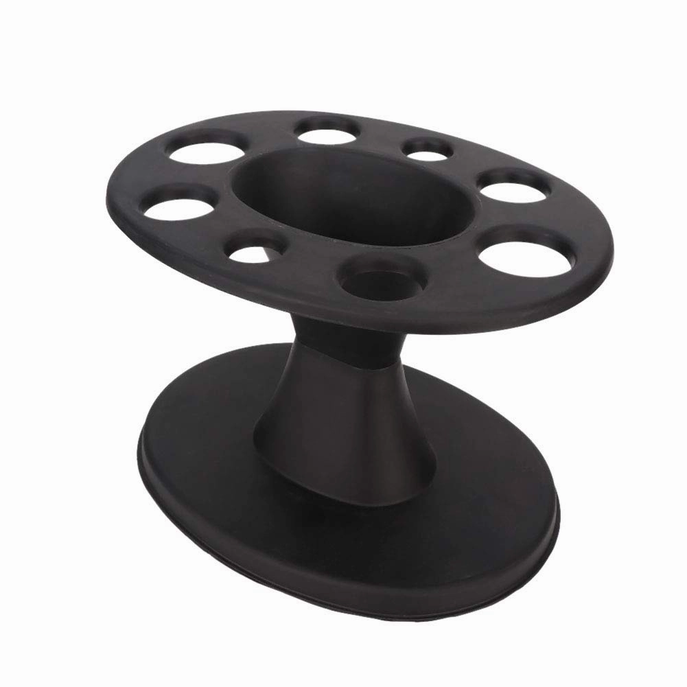 Ejoyous Hair Brush Holder, Plastic Round Comb Hair Accessory Organizer Display Rack Hair Styling Brush Stand Shelf Accessories for Salon Home (Black) (Black)