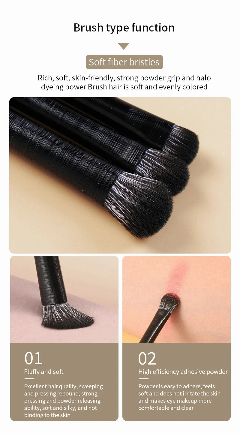 Elara Glow Natural Eye Makeup Brush Set – Precision Blending, Eyebrow, Eyeshadow & Eyeliner Tools for Flawless Eye Looks-190225