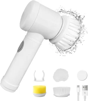 Electric Cleaning Spin Scrubber with 3 Brush Heads, Cordless Powerful Cleaning Brush Household Rechargeable Handheld Shower Cleaner Brush for Bathroom Wall Tiles Floor Bathtub Kitchen