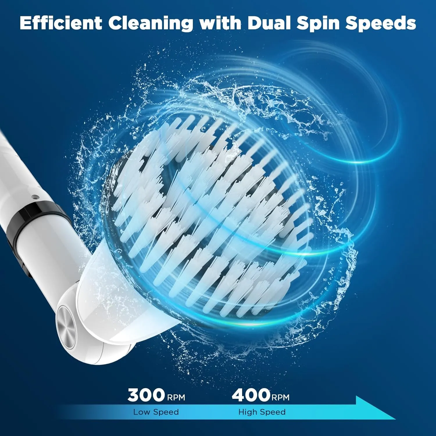 Electric Spin Scrubber, 2024 Upgraded Bathroom Cleaner, Power Shower Cleaning Brush with Extendable Handle & 4 Brush Heads, Dual Speed & USB-C Charging, Shower Scrubber for Bathtub, Tile, and Floor