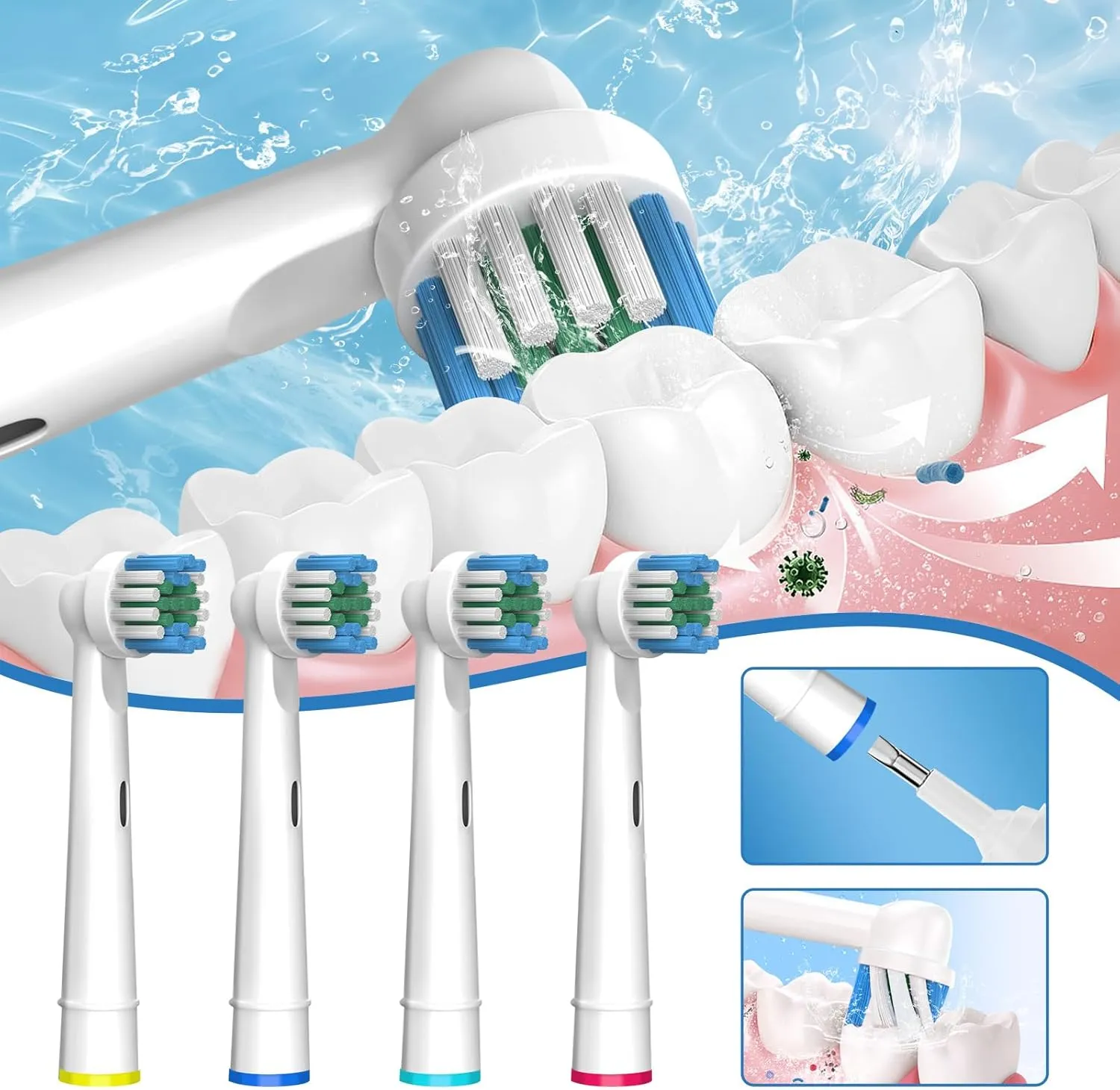 Electric Toothbrush Replacement Heads 16 Pack/Compatible Oral B Braun Replacement Brush Heads/Compatible Oral B Replacement Brush Heads