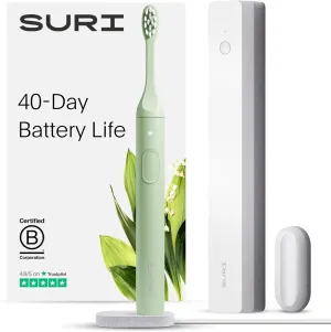 Electric Toothbrush - Sustainably Designed in California. Electric Toothbrushes Adults. Durable Slim Sonic Travel Tooth Brush. 40-Day Battery